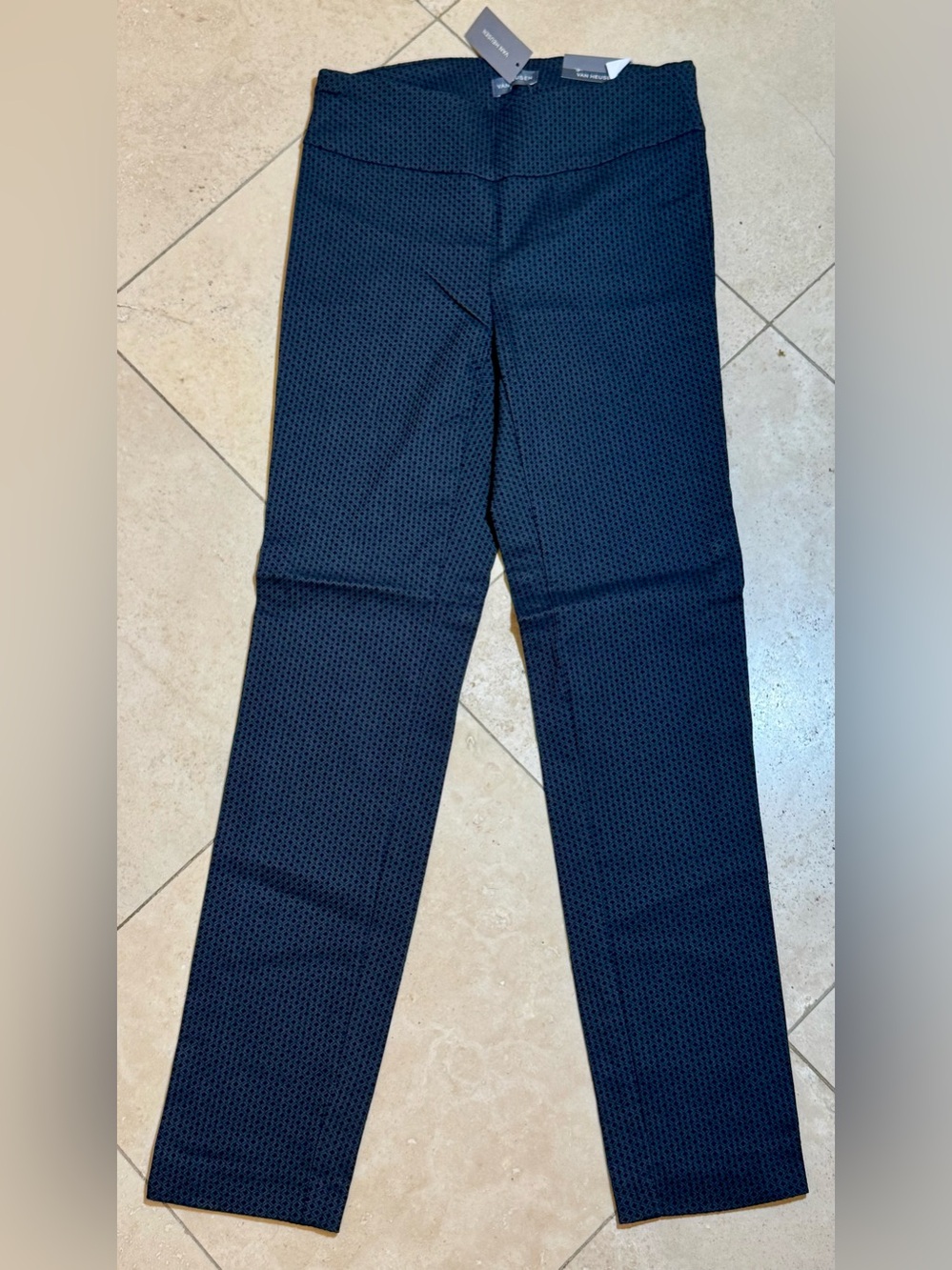 Van Heusen Textured Black Skinny Ponte Pants